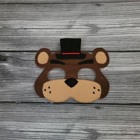 Fred Bear Felt Embroidered Mask Freddy The Bear Mask Kid Etsy