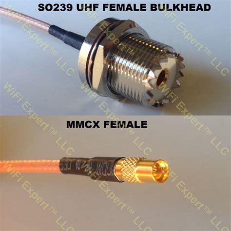 LMR100 UHF Female BULKHEAD To MMCX FEMALE Coaxial RF Pigtail Cable RF