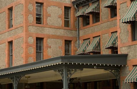 Red Brick Building With Awnings Stock Photo Image Of Portland