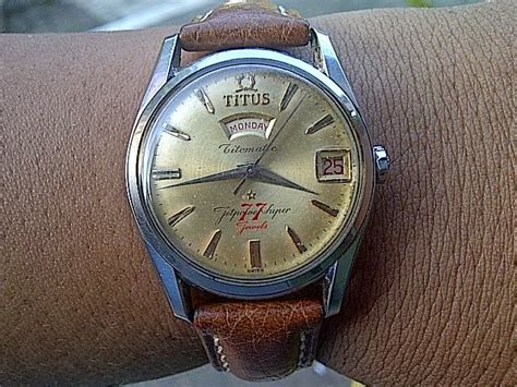 Jam Tangan Vintage Kuno Koleksiku Titus Titomatic 77 Jewels Day Date