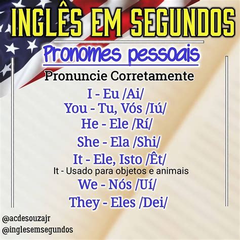 Pronomes Pessoais Em Inglês