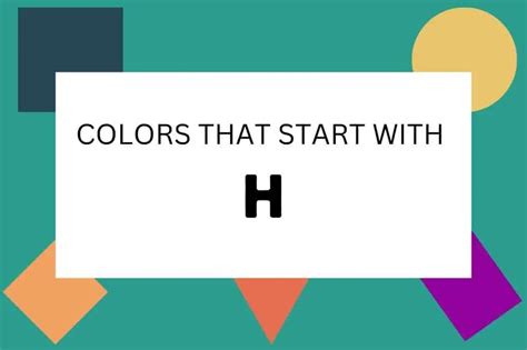 Colors With The Letter U