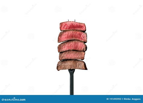 Grilled Beef Steaks Isolated On White Background Stock Illustration