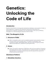 Genetics Unlocking The Code Of Life Docx Genetics Unlocking The Code