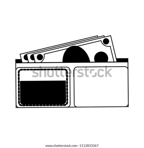 Wallet Money Black White Stock Vector Royalty Free 1112833367