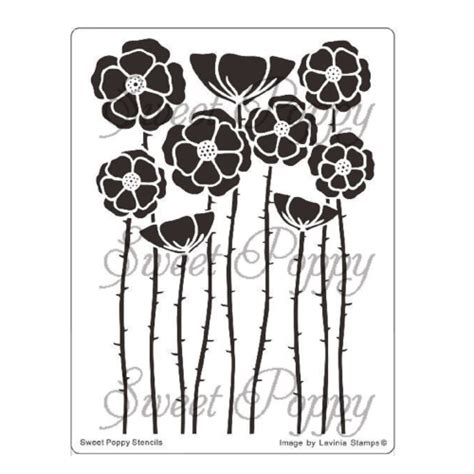 Sweet Poppy Stencils - Stencil - Wall of Poppies