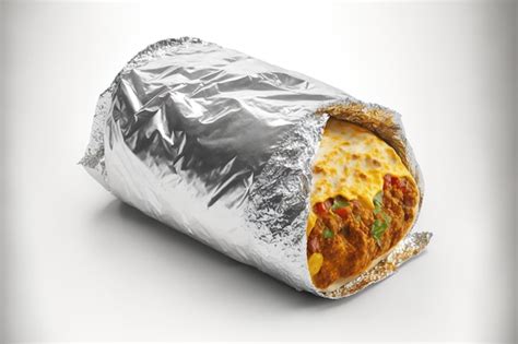 Premium AI Image | Burrito wrapped in aluminum foil isolated