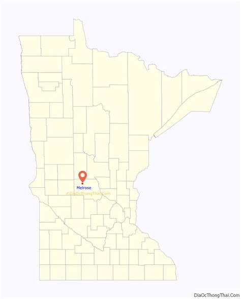 Map of Melrose city, Minnesota