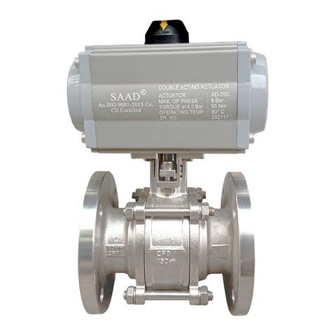 Air 8 Bar Pneumatic Actuator Ball Valve Automation Grade Semi