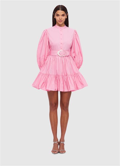 Alexandra Belted Mini Dress Bubblegum Leo Lin® Official Website