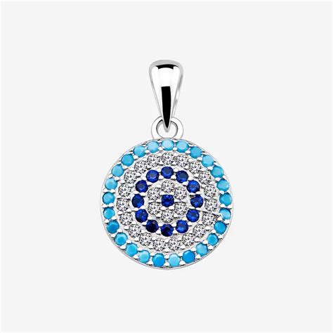 CZ Round Evil Eye Pendant | Wholesale925silver