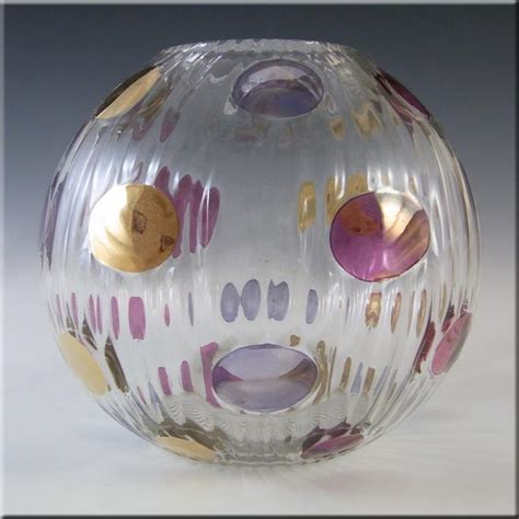 Borske Sklo Czech Glass Nemo Globe Vase By Max Kannegiesser Bohemian Glass Art Deco Glass