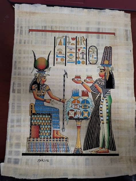 Hieroglyphs Papyrus Pharaonic Papyrus Painting Authentic Papyrus Art Of