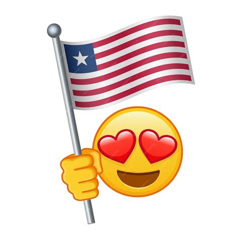 Premium Vector | Emoji with Liberia flag Large size of yellow emoji smile