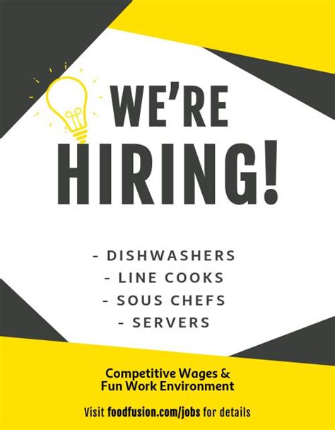 Were Hiring Sign Template By Musthavemenus