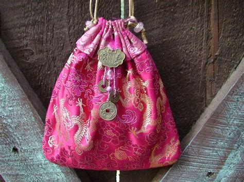 Fuschia Dragons Meduim Double Drawstring Bag Etsy Drawstring Bag