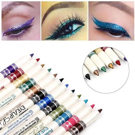 12pcs Eye Liner Pencil Long Lasting Waterproof Eyes Lip Stick Women Colorful Eyebrow Lipliner