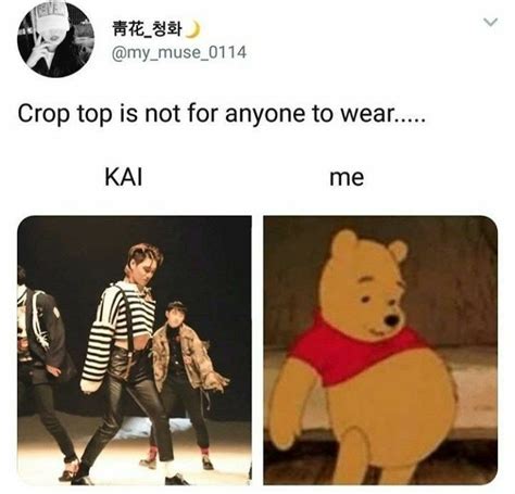 Crop top meme | Exo memes, Exo funny, Funny kpop memes