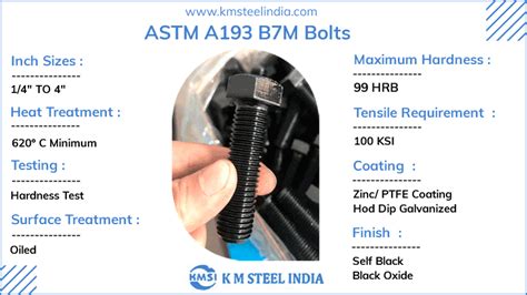 ASTM A193 B7M bolts and ASME SA193 B7M studs manufacturer in India