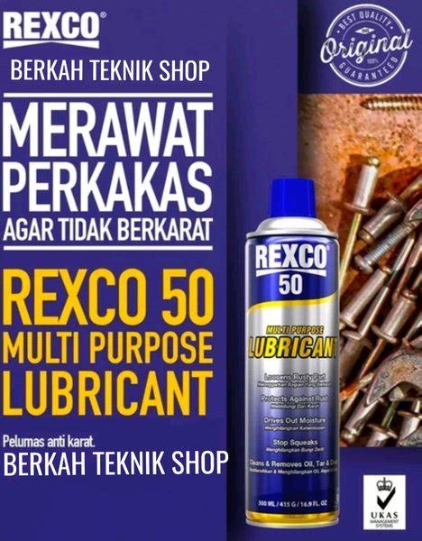 Jual REXCO 50 PELAPIS CAIRAN ANTI KARAT PELUMAS MULTI PURPOSE LUBRICANT