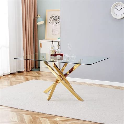 Amazon Haizao Glass Dining Table For Contemporary