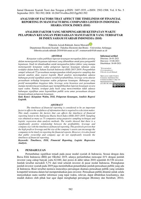 Pdf Analisis Faktor Yang Mempengaruhi Ketepatan Waktu Pelaporan