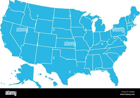 Map Of Usa America Is Divided Into States Vector Eps 10 Stock Vector Image And Art Alamy