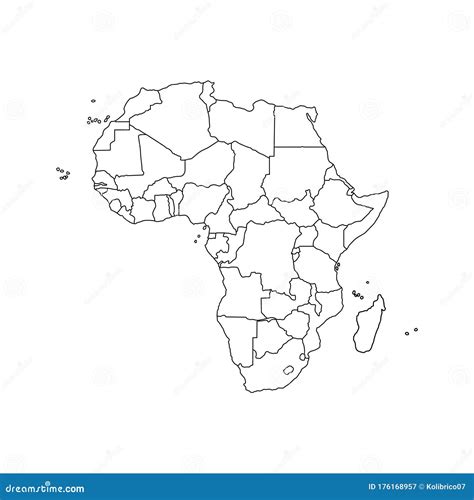 Ilustraci N Vectorial Del Mapa De Frica De Contorno Negro Ilustraci N