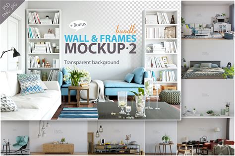 Wall & Frames Mockup - Bundle Vol. 2 | Print Templates ~ Creative Market