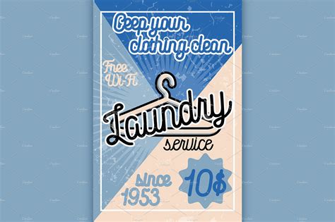 Color vintage laundry poster | Illustrator Graphics ~ Creative Market