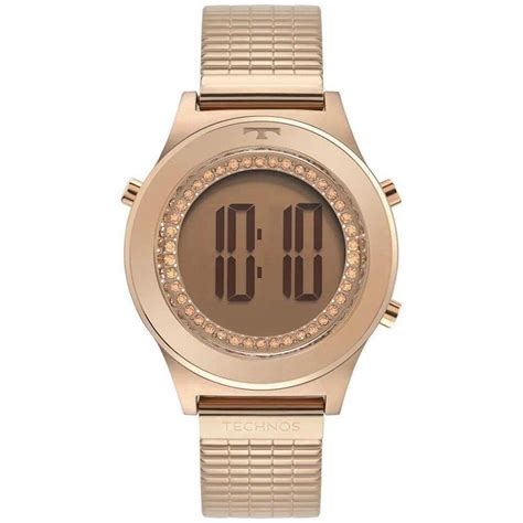 Rel Gio Technos Digital Bj Ab T Feminino Rose Gold Submarino