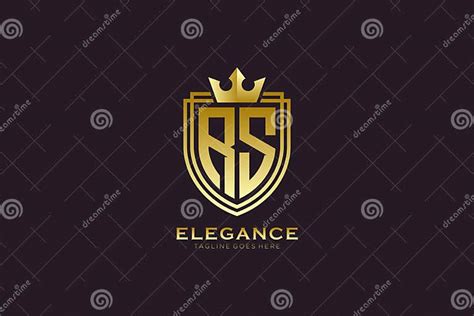 Initial Rs Elegant Luxury Monogram Logo Or Badge Template With Scrolls