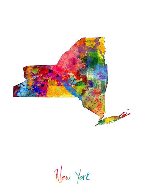 New York Map Digital Art by Michael Tompsett - Fine Art America