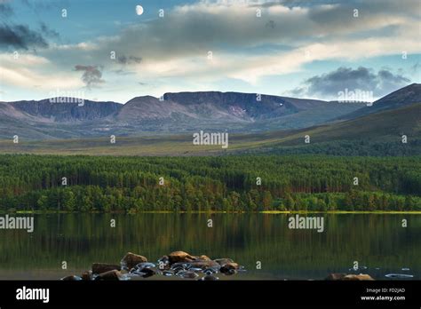 Loch Morlich at sunset Stock Photo - Alamy