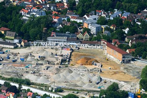 Luftaufnahme Dachau Abrißarbeiten auf dem Gelände der Industrie