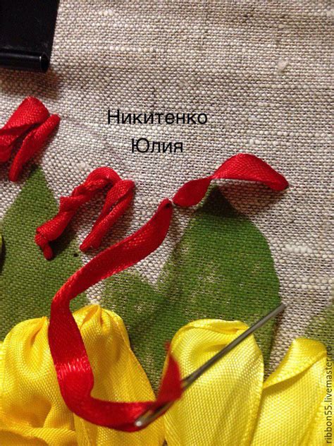 How To Easily Embroider A Little Flower With Ribbons Журнал Ярмарки Мастеров