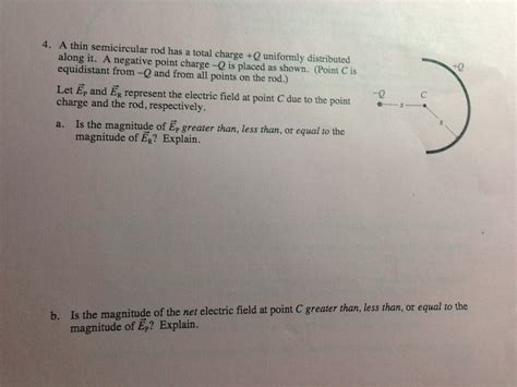 Solved A Thin Semicircular Rod Has A Total Charge Q Chegg