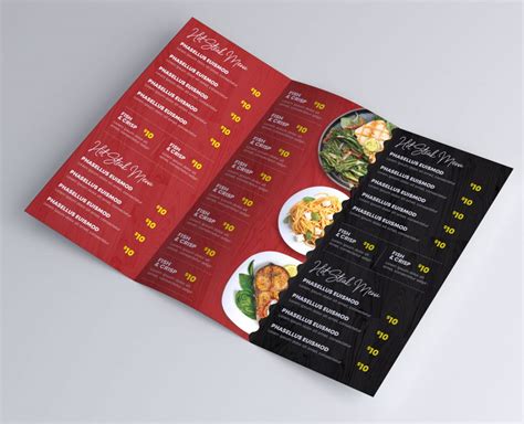 Modern Food Menu Trifold Brochure Psd