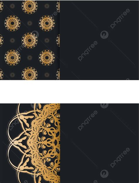 Stylish Black Business Card With Ornate Greek Gold Pattern For Your