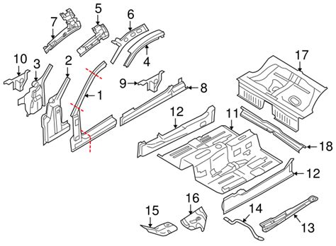 2005 2014 Ford Mustang Hinge Pillar Reinforced 5R3Z 6302500 BA