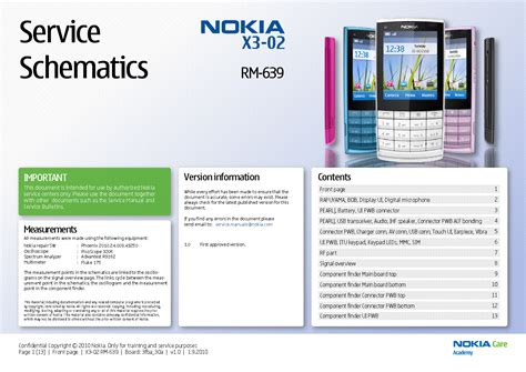 Nokia X3 02 Rm 639 Schematics V10 Sch Service Manual Download