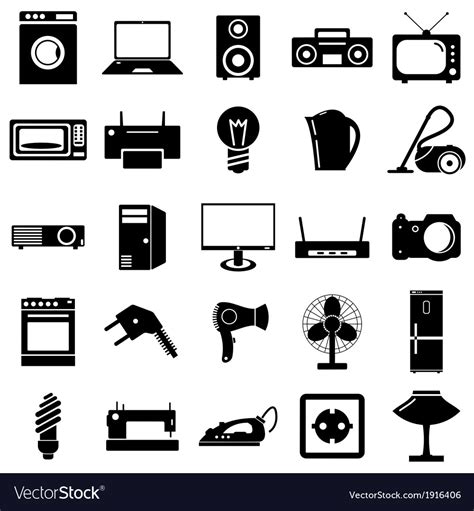 Collection flat icons electrical devices symbols Vector Image