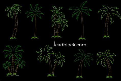 Palm Trees In AutoCAD Elevation View ICADBLOCK