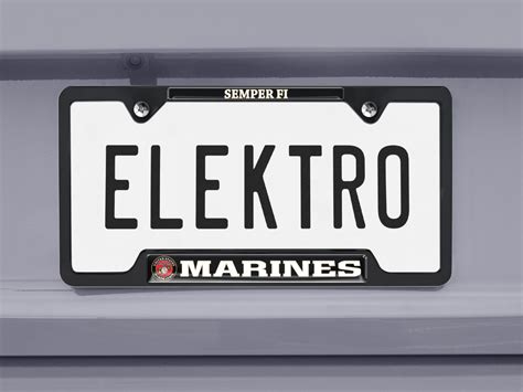 Full Color Marines Semper Fi Black Open License Plate… Elektroplate