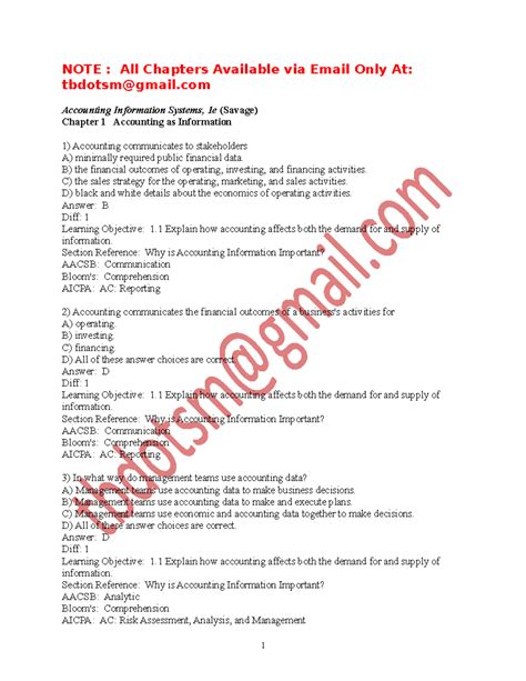 Test Bank and Solutions For Accounting Information Systems Connecting ...