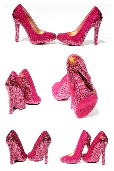 Hot Pink Sparkly High Heel Shoes