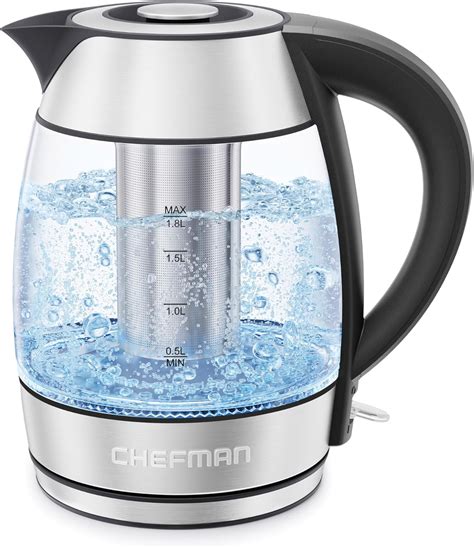 Chefman Electric Kettle 18l 1500w Fast Boiling Water Heater Auto Shutoff Boil Dry Protection