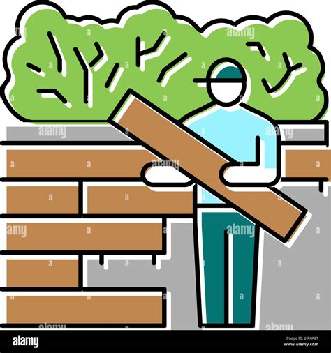 Decking Installation Repair Color Icon Vector Illustration Stock Vector