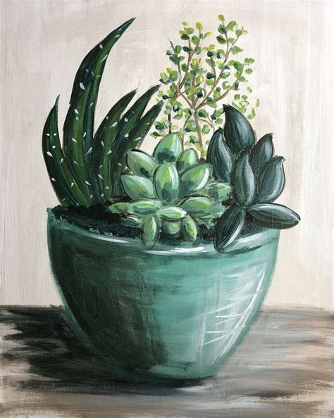 S E Sukkulenten Succulent Painting Plant Painting Pinots Palette