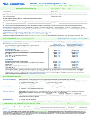 Fillable Online Pso Hns Org Annual Convention Registration Form